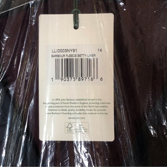 NWT Barbour Betty Quilted Vest Gilet Liner Fleece Navy Sizes 8 - Picture 11 of 13